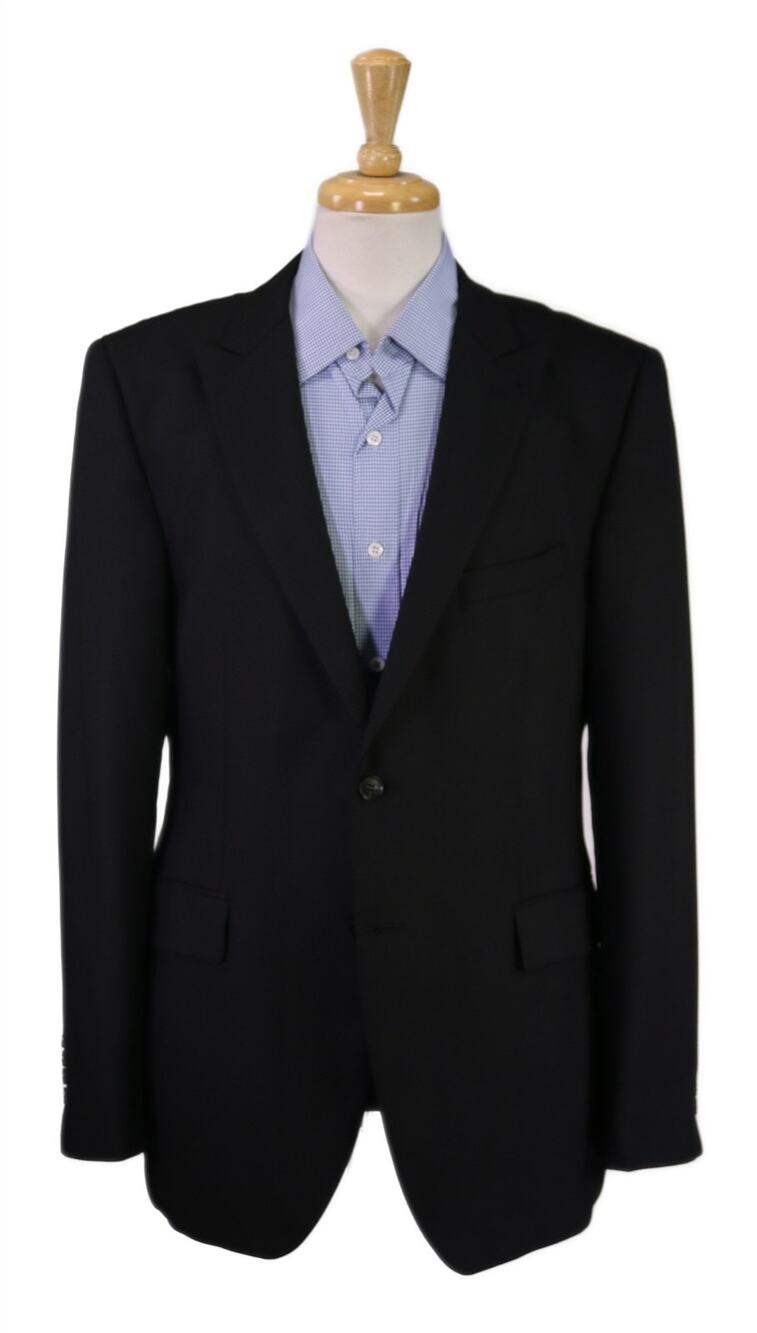 Strellson Men's Elvis Solid Black 2-Btn Peak Lapel Blazer Jacket 42R